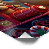 Golden Retriever in Santa’s Workshop Christmas ポスター (コーナー)