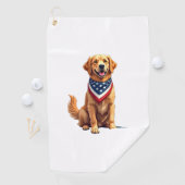 Golden Retriever July 4th Vintage Patriotic Tee 2 ゴルフタオル (インサイチュ)