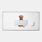 Golden Retriever July 4th Vintage Patriotic Tee 2 デスクマット (キーボード&マウス)