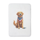 Golden Retriever July 4th Vintage Patriotic Tee 2 バスマット (正面縦)