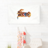 Golden Retriever July 4th Vintage Patriotic Tee 2 横断幕 (インサイチュ)