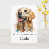 Golden Retriever Loss Sympathy Card Rainbow Bridge カード (黄色い花)
