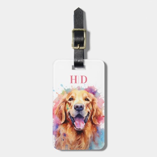 Golden Retriever Luggage Tag ラゲッジタグ (正面縦)