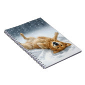 Golden Retriever Making a Snow Angel ノートブック (右側)