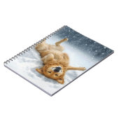 Golden Retriever Making a Snow Angel ノートブック (左側)
