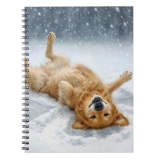 Golden Retriever Making a Snow Angel ノートブック (正面)