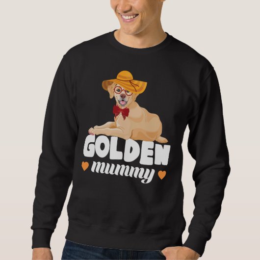 Golden Retriever Mama Owner Chill Hat Glasses スウェットシャツ (正面)
