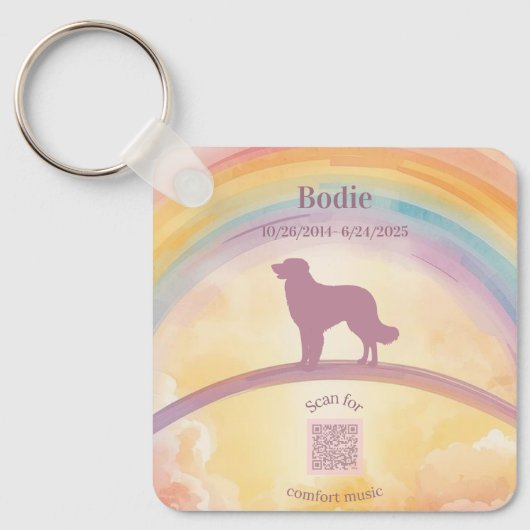 Golden Retriever Memorial Keychain Rainbow Bridge キーホルダー (正面)