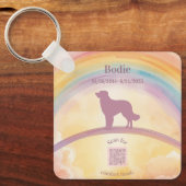 Golden Retriever Memorial Keychain Rainbow Bridge キーホルダー (正面)
