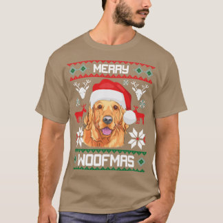 Golden Retriever Merry Woofmas Christmas Goldie Do Tシャツ