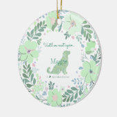 Golden Retriever Mint Green Custom Photo Memorial  セラミックオーナメント (左)