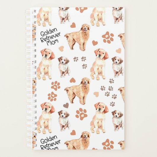 Golden Retriever Mom Pattern プランナー手帳 (正面)