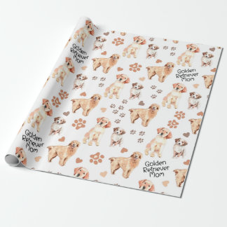 Golden Retriever Mom Pattern ラッピングペーパー