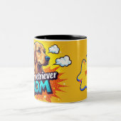 Golden Retriever Mom Pop Art Mug - Personalized ツートーンマグカップ (中央)