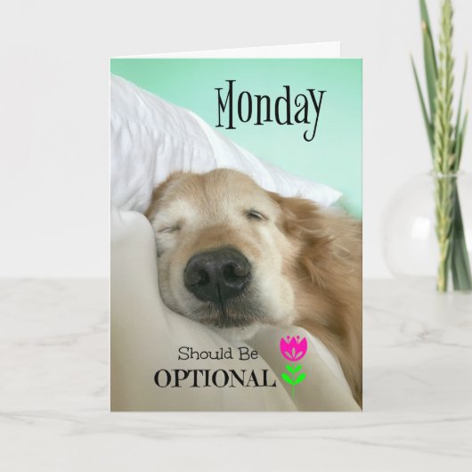 Golden Retriever Mondayおもしろいはオプションである必要がある カード (正面)