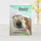 Golden Retriever Mondayおもしろいはオプションである必要がある カード (黄色い花)