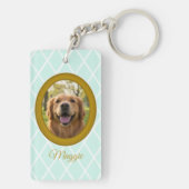 Golden Retriever  My Heart Belongs To Custom Photo キーホルダー (裏面)