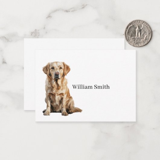 Golden Retriever Note Card ノートカード (正面/裏面インサイチュ)