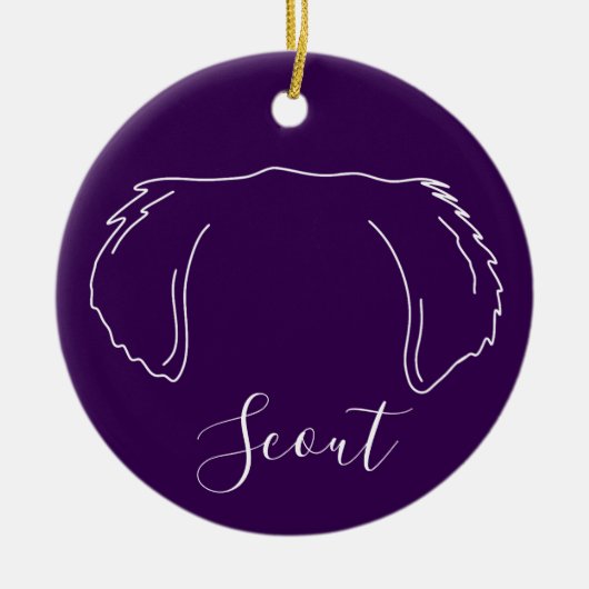 Golden Retriever Ornament (Paw Prints) セラミックオーナメント (正面)