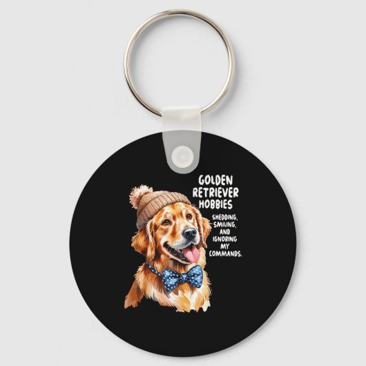 Golden Retriever Outfit Idea For Women &amp; Retri キーホルダー (正面)