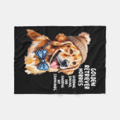 Golden Retriever Outfit Idea For Women & Retri フリースブランケット (正面(横))