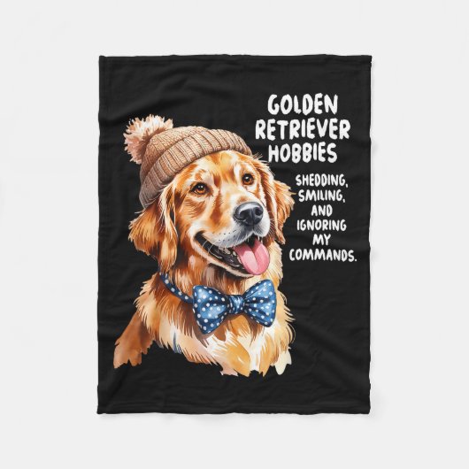 Golden Retriever Outfit Idea For Women & Retri フリースブランケット (正面)