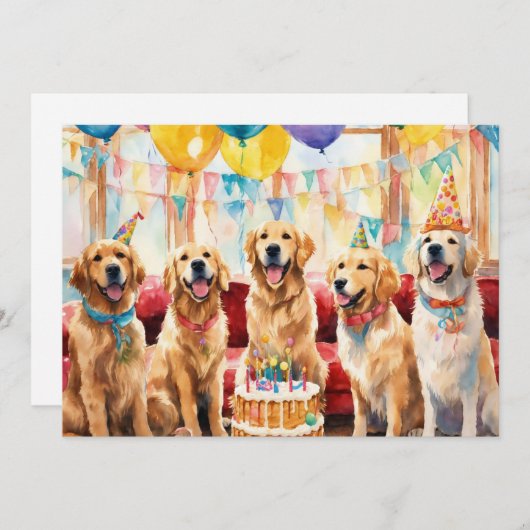 Golden retriever Party 案内状 (正面/裏面)