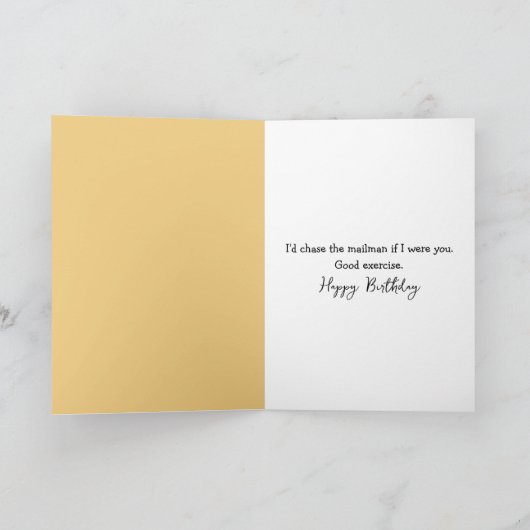 Golden Retriever Peeking Through Blinds Birthday カード (内部)