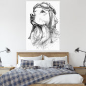 Golden Retriever Pilot Marble Statue Canvas Art キャンバスプリント (インサイチュ (寝室))