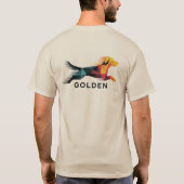 Golden retriever poligonal en amarillo y azul tシャツ (裏面)