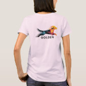 Golden retriever poligonal en amarillo y azul tシャツ (裏面)