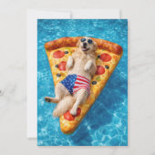 Golden Retriever Pool Party 招待状 (正面)