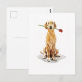 Golden Retriever Postcard –Watercolor Art ポストカード (正面/裏面)