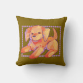 Golden retriever puppy クッション (正面)