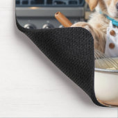 Golden Retriever Puppy Chef マウスパッド (コーナー)