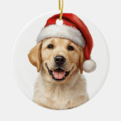 Golden Retriever Puppy Christmas Tree Ornament セラミックオーナメント (正面)