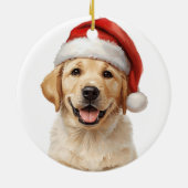 Golden Retriever Puppy Christmas Tree Ornament セラミックオーナメント (裏面)