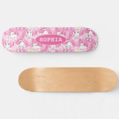 Golden Retriever Puppy in Pink Garden スケートボード (横)