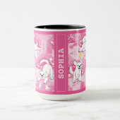 Golden Retriever Puppy in Pink Garden マグカップ (中央)