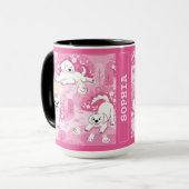 Golden Retriever Puppy in Pink Garden マグカップ (正面左)