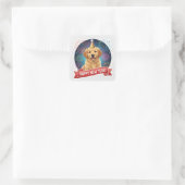 Golden Retriever Puppy New Year Sticker スクエアシール (バッグ)