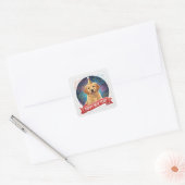 Golden Retriever Puppy New Year Sticker スクエアシール (封筒)