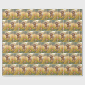 Golden Retriever Puppy Running In a Meadow ラッピングペーパー (フラット)