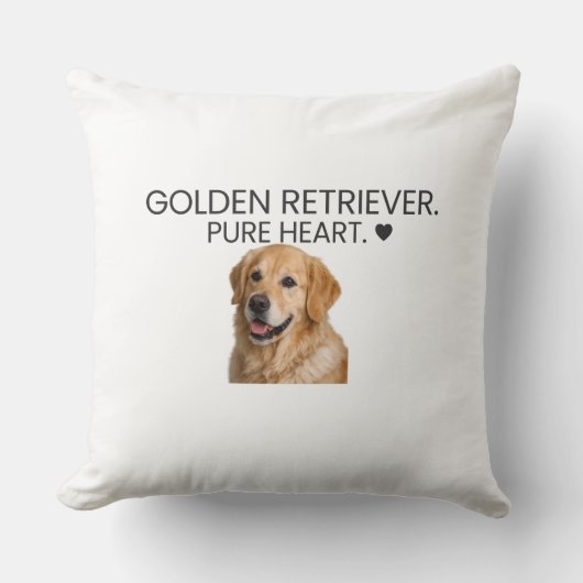 Golden Retriever Pure Heart ♥ Decorative クッション (正面)