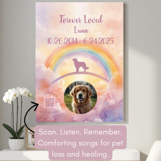 Golden Retriever Rainbow Bridge Poster – Dog Loss ポスター