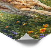 Golden Retriever Run | Impressionist Art ポスター (角)