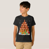 Golden Retriever Santa Christmas Tree Lights Dog X Tシャツ (正面フル)
