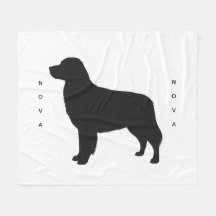 Golden Retriever Silhouette Pattern Black White