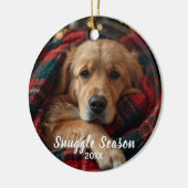 Golden Retriever Snuggle Season  セラミックオーナメント (左)
