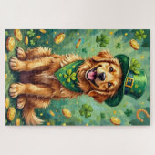 Golden Retriever St Patrick’s Day Lucky Dog ジグソーパズル (横)